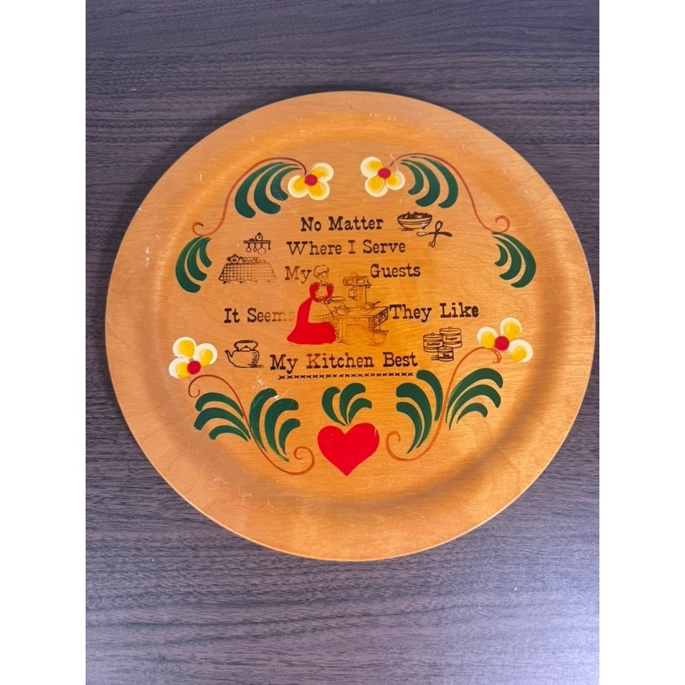 Vintage Wood Wall Plate‎ Folk Art Kitchen Quote Americana Farmhouse